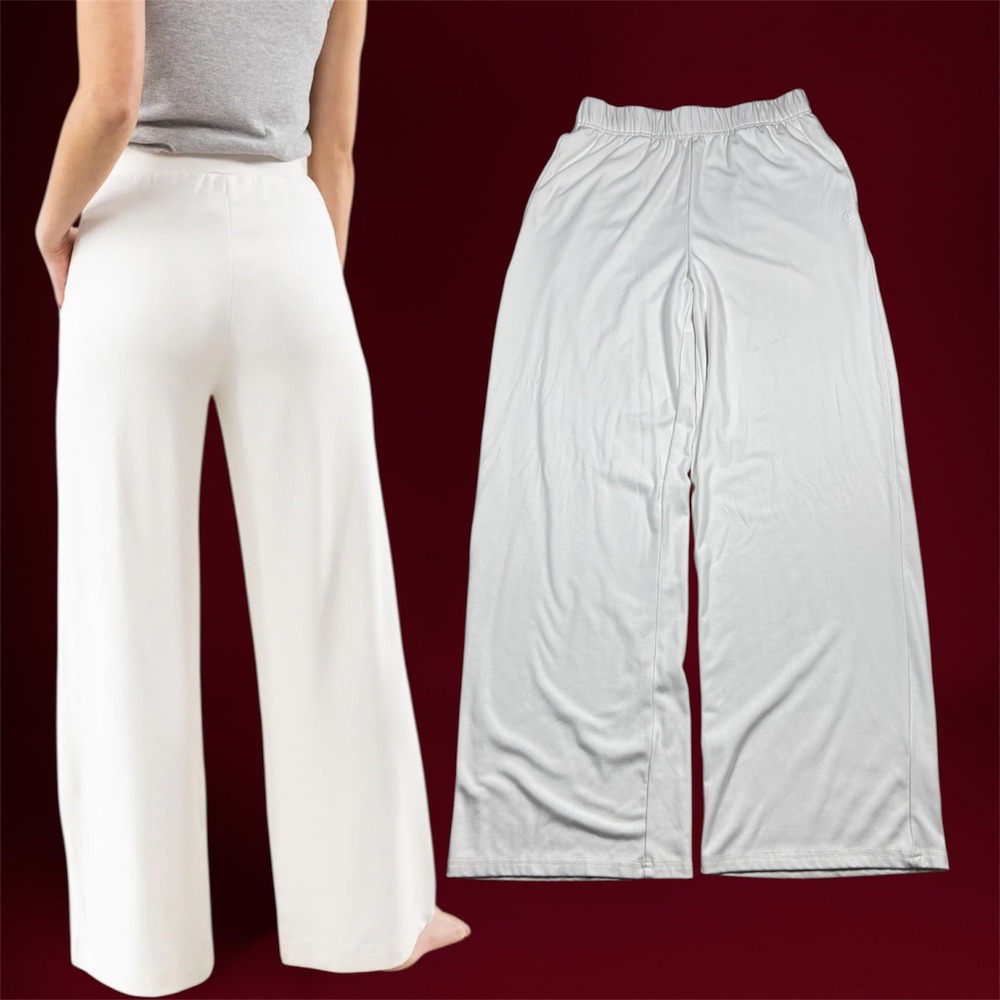 Cozy Earth Wide Leg Lounge Pants XS White Elastic Waist Comfy Flowy